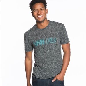Marine Layer foggy letters graphic tee in charcoal